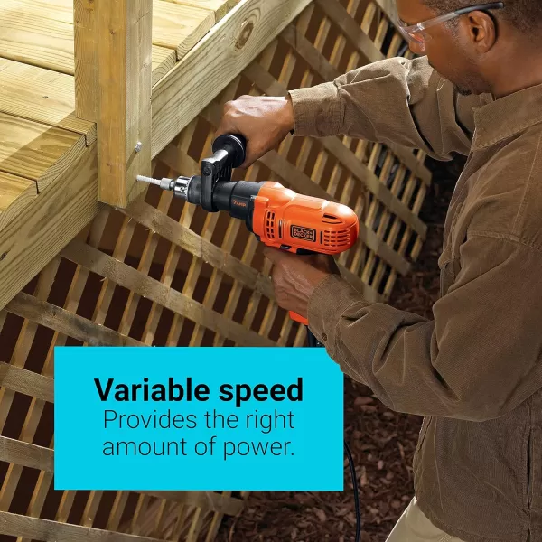 BLACK+DECKER 7.0 Amp 1/2 in. Electric Drill/Driver Kit  , Orange
