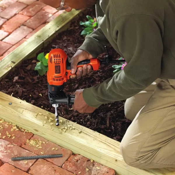 BLACK+DECKER 7.0 Amp 1/2 in. Electric Drill/Driver Kit  , Orange