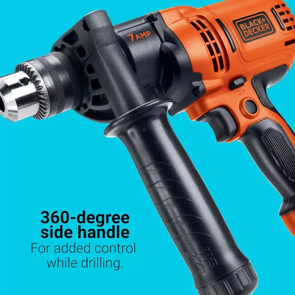 BLACK+DECKER 7.0 Amp 1/2 in. Electric Drill/Driver Kit  , Orange