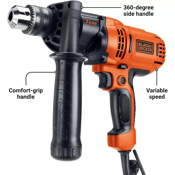 BLACK+DECKER 7.0 Amp 1/2 in. Electric Drill/Driver Kit  , Orange