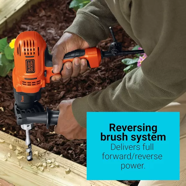 BLACK+DECKER 7.0 Amp 1/2 in. Electric Drill/Driver Kit  , Orange