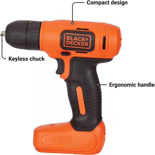 BLACK+DECKER 8V MAX* Cordless Drill + 43 pc. Home Decor Project Kit 