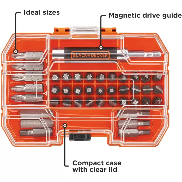 BLACK+DECKER BDA42SD 42-Piece Standard Screwdriver Bit Set