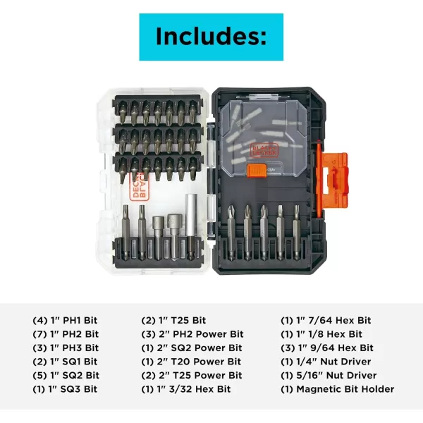 BLACK+DECKER BLACK + DECKER Screwdriver Bit Set, 200-Piece 