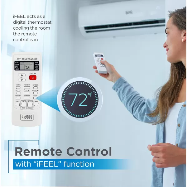 BLACK+DECKER BSAH1220AC Split Air Conditioner &amp; Cooling Heating System, Heat Pump 12,000 BTU/h with 17 SEER efficiency, 220 V, 1 and 5 yr. ltd. Warranty 