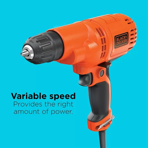 BLACK+DECKER Corded Drill, 5.5-Amp, 3/8-Inch 