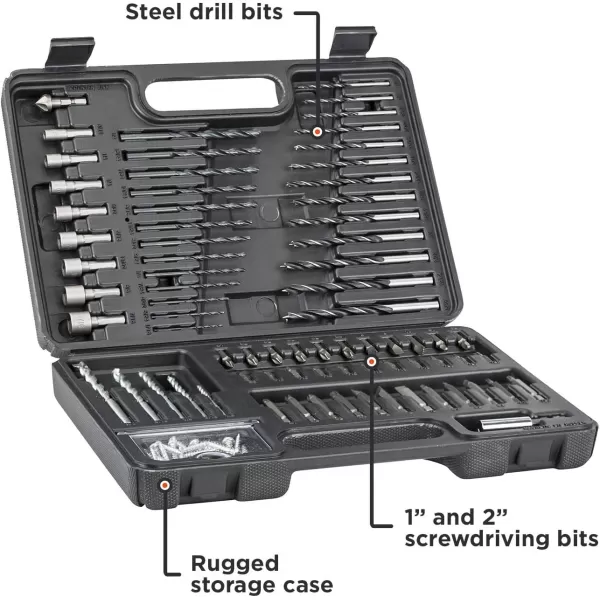 BLACK+DECKER Drill Bit Set/Screwdriver Bit Set Combo, 109-Piece 