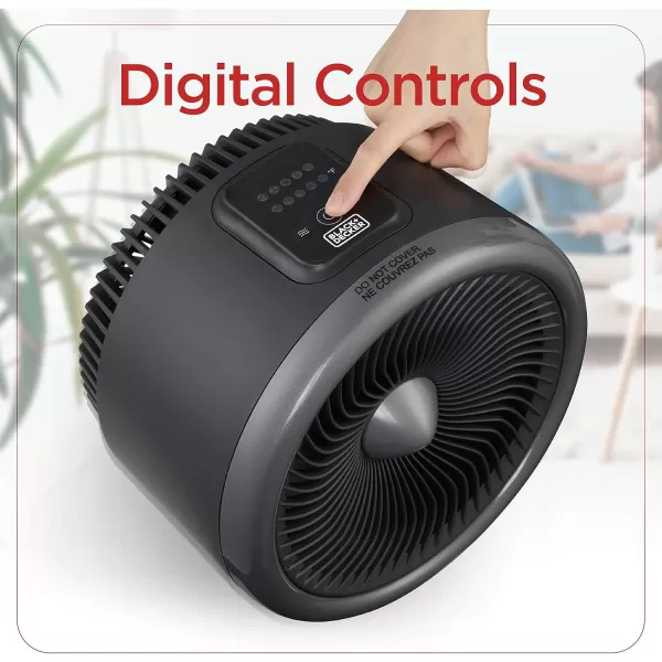 BLACK+DECKER Electric Heater with E-Save, Personal Heater with 3 Heat Settings, Portable Heater for Office, Home or Bedroom, Space Heater with Adjustable Thermostat Control, 1500W, BHDE1706, Black