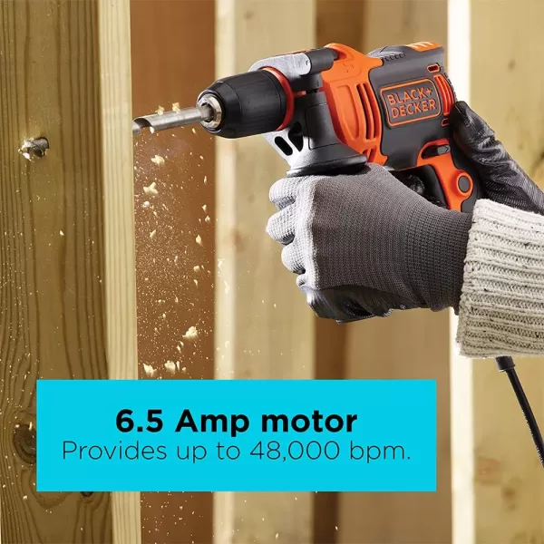 BLACK+DECKER Hammer Drill, 6.5-Amp, 1/2-Inch 