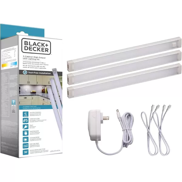 BLACK+DECKER LEDUC24-1CK Dimmable Linkable LED Shop Light with Motion Sensor and Magnetic Option, 10.5W, 780 Lumens, 24", Cool