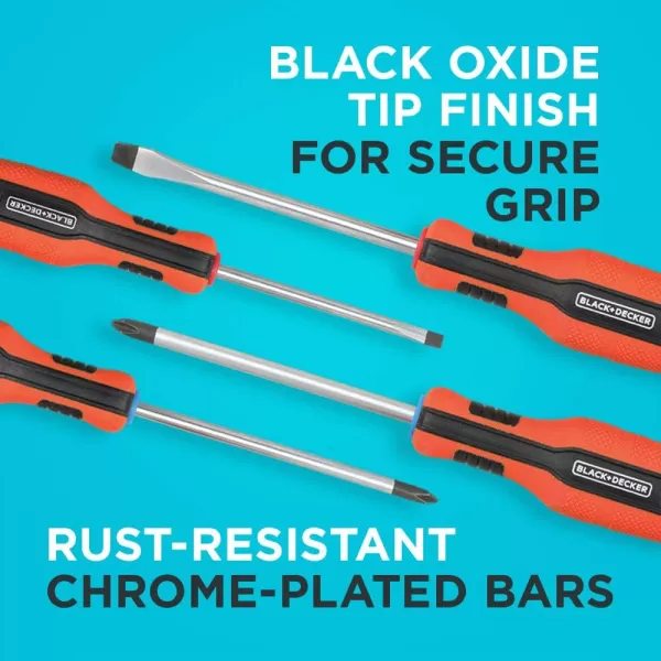 BLACK+DECKER Magnetic Screwdriver Set, Phillips, Flat Head, and Precision Screwdrivers, 12-Piece 