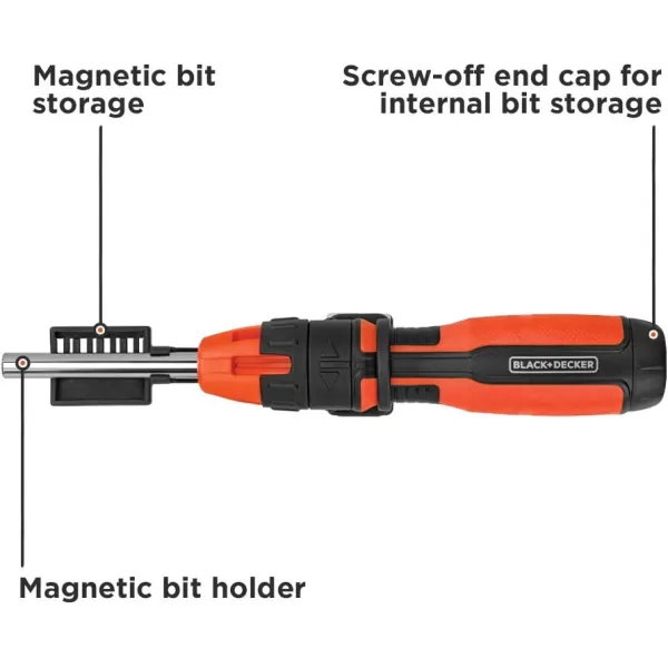 BLACK+DECKER Ratcheting Screwdriver, 10 Bit 
