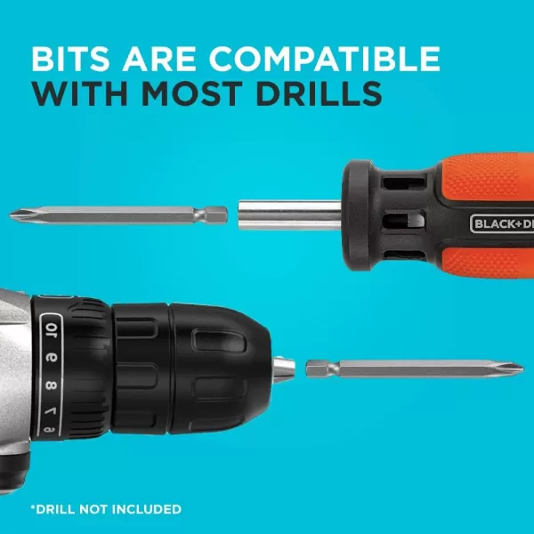 BLACK+DECKER Screwdriver, Push and Pick, 7 Bit 