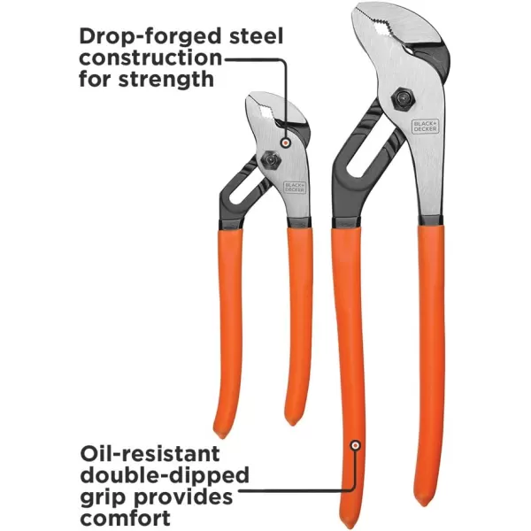BLACK+DECKER Slip Joint Pliers, 2 Pack 