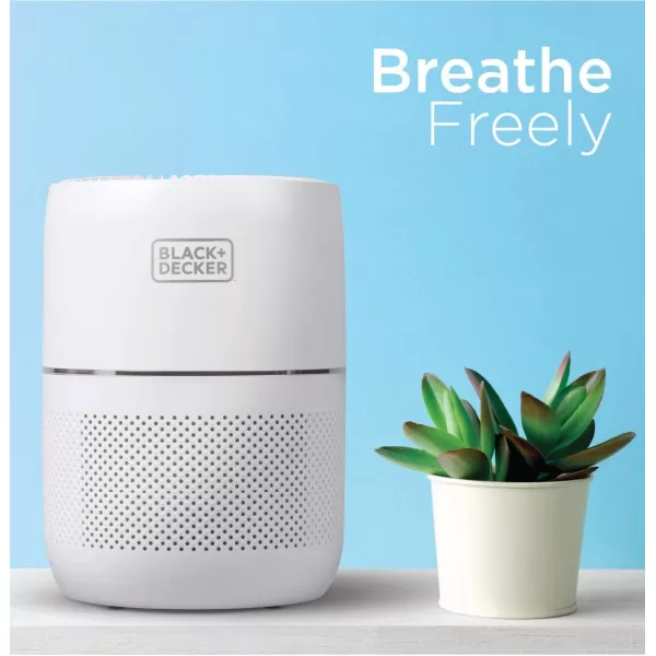 BLACK+DECKER Tabletop Air Purifier - 3-Stage Filtration System - HEPA Air Purifiers for Home -With Indicator Lights
