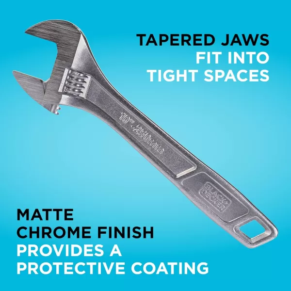 beyond by BLACK+DECKER Adjustable Wrench Set, 6-Inch, 8-Inch &amp; 10-Inch, 3-Pack 