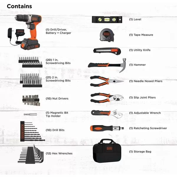 beyond by BLACK+DECKER Home Tool Kit with 20V MAX Drill/Driver, 83-Piece , BDPK70284C1AEV