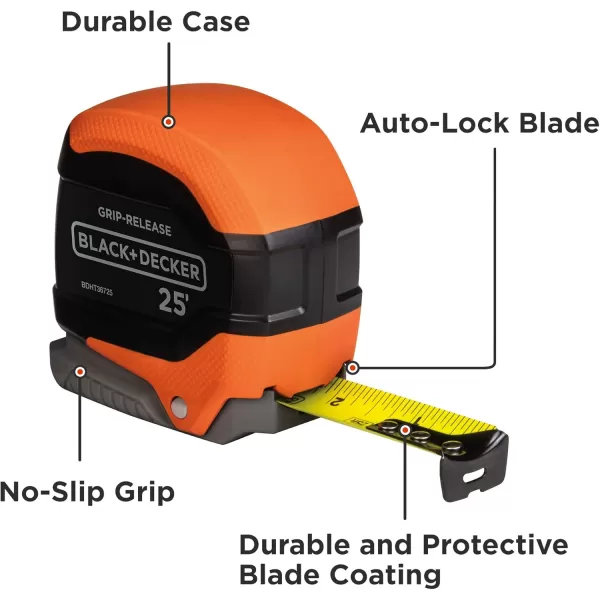 beyond by BLACK+DECKER Tape Measure, Grip Release, Autolock &amp; Self Lock, 25-Foot 