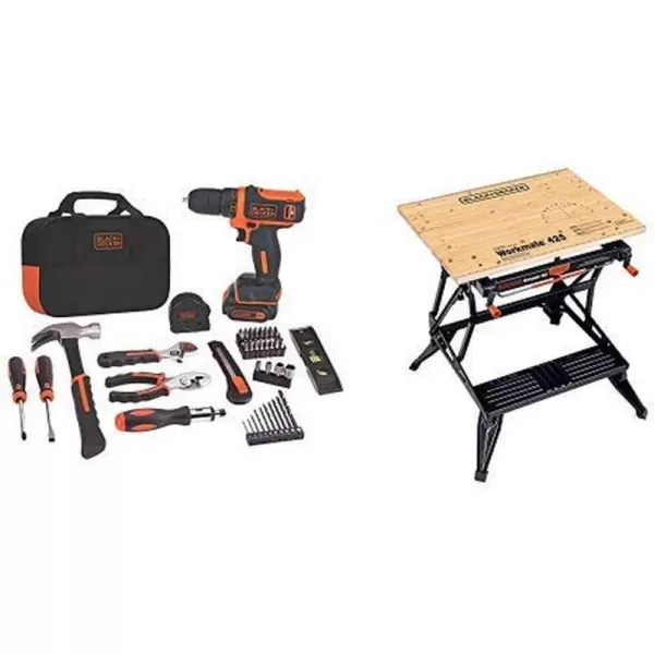 BLACK+DECKER 12V MAX Drill &amp; Home Tool Kit, 60-Piece 