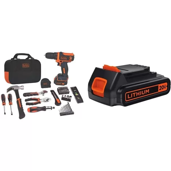 BLACK+DECKER 12V MAX Drill &amp; Home Tool Kit, 60-Piece 