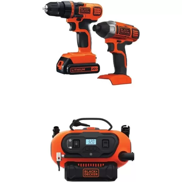 BLACK+DECKER 20V MAX Cordless Drill and Impact Driver, Power Tool Combo Kit with Battery and Charger 