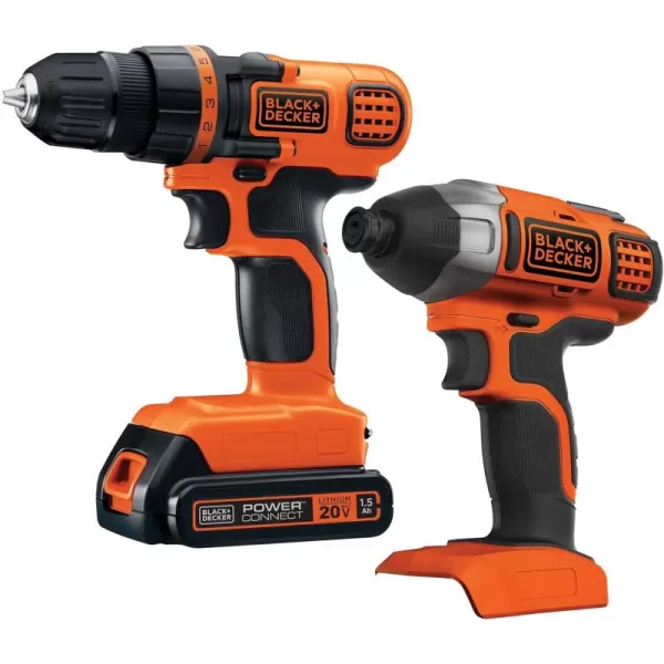 BLACK+DECKER 20V MAX Cordless Drill and Impact Driver, Power Tool Combo Kit with Battery and Charger 
