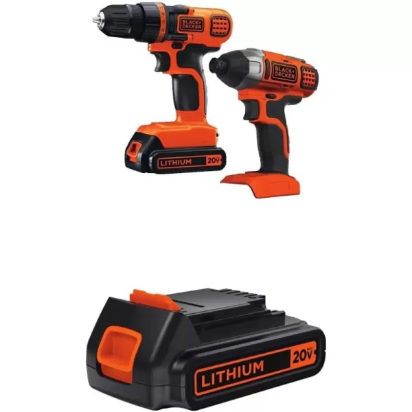 BLACK+DECKER 20V MAX Cordless Drill and Impact Driver, Power Tool Combo Kit with Battery and Charger 