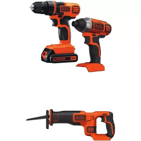 BLACK+DECKER 20V MAX Cordless Drill and Impact Driver, Power Tool Combo Kit with Battery and Charger 