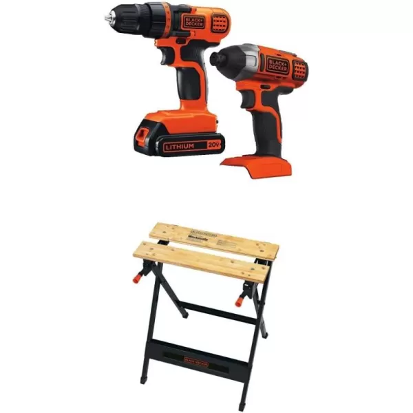 BLACK+DECKER 20V MAX Cordless Drill and Impact Driver, Power Tool Combo Kit with Battery and Charger 