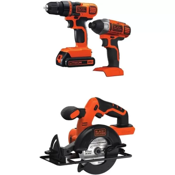 BLACK+DECKER 20V MAX Cordless Drill and Impact Driver, Power Tool Combo Kit with Battery and Charger 