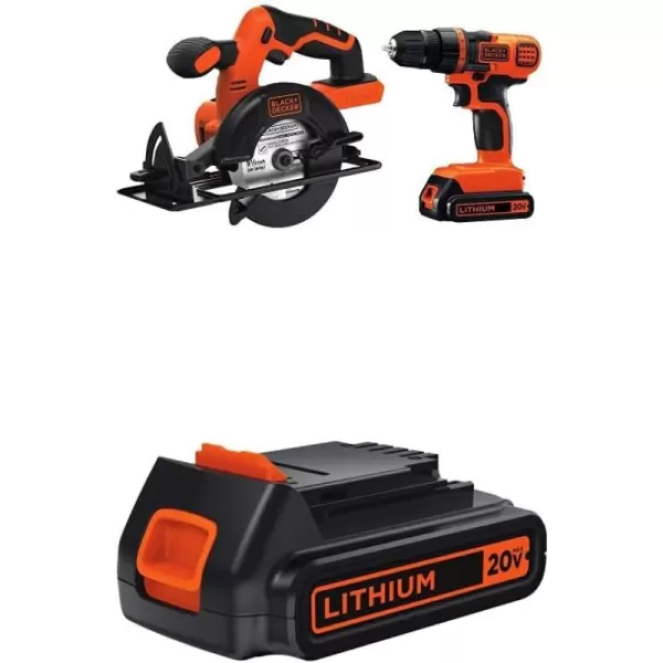 BLACK+DECKER 20V MAX* POWERCONNECT Cordless Drill/Driver + Circular Saw Combo Kit 