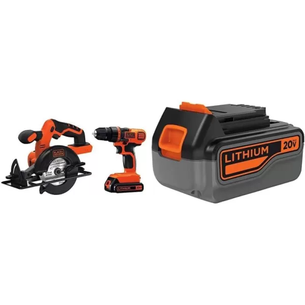 BLACK+DECKER 20V MAX* POWERCONNECT Cordless Drill/Driver + Circular Saw Combo Kit 