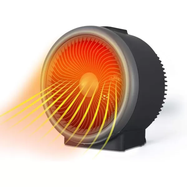 BLACK+DECKER Electric Heater with E-Save, Personal Heater with 3 Heat Settings, Portable Heater for Office, Home or Bedroom, Space Heater with Adjustable Thermostat Control, 1500W, BHDE1706, Black