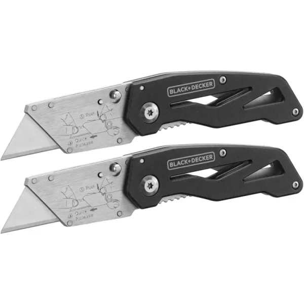 BLACK+DECKER Utility Knife, Folding, 2 Pack 