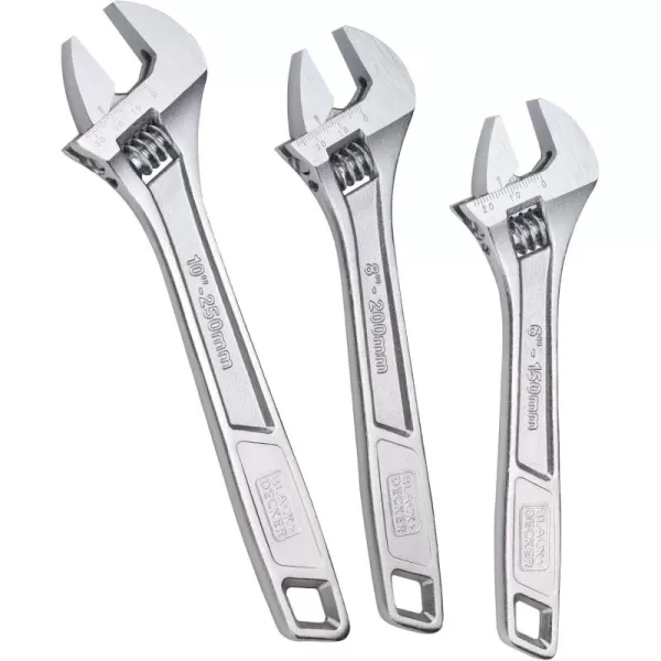beyond by BLACK+DECKER Adjustable Wrench Set, 6-Inch, 8-Inch &amp; 10-Inch, 3-Pack 