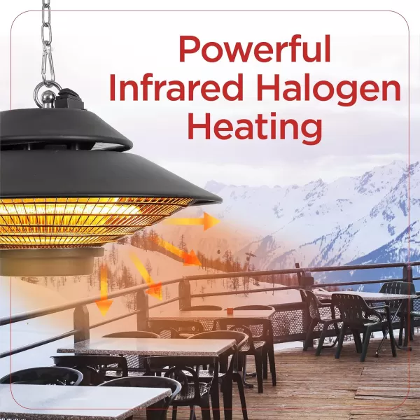BLACK+DECKER Patio Floor Electric Heater, Patio Heater Stand for Outdoors with 3 Heat Settings