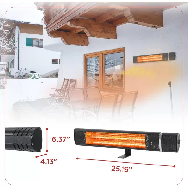 BLACK+DECKER Patio Floor Electric Heater, Patio Heater Stand for Outdoors with 3 Heat Settings