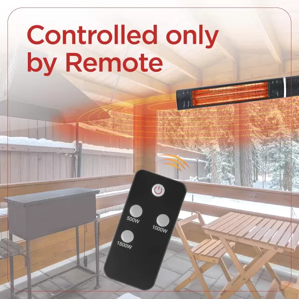 BLACK+DECKER Patio Floor Electric Heater, Patio Heater Stand for Outdoors with 3 Heat Settings