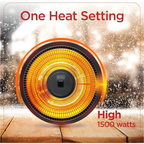 BLACK+DECKER Patio Floor Electric Heater, Patio Heater Stand for Outdoors with 3 Heat Settings
