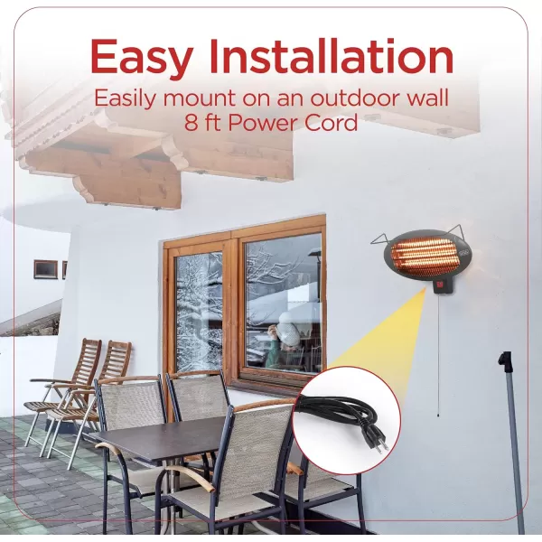 BLACK+DECKER Patio Floor Electric Heater, Patio Heater Stand for Outdoors with 3 Heat Settings
