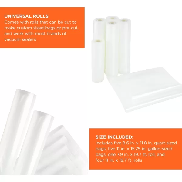 Black + Decker BDVPRB Universal Vacuum Sealer Bags and Rolls Variety Pack