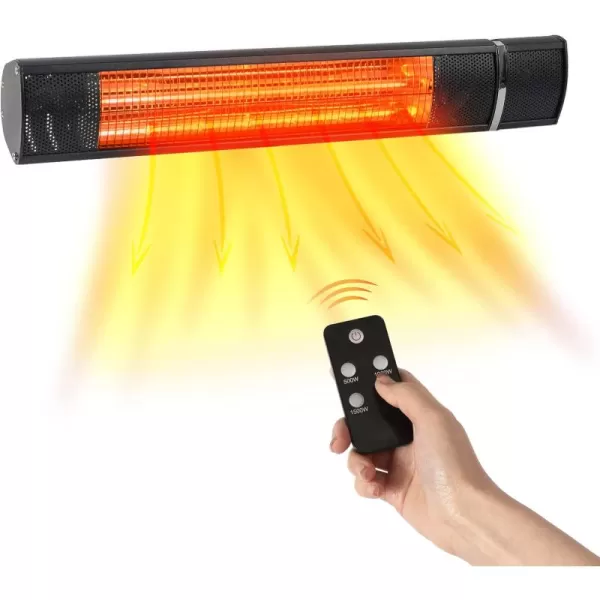 BLACK+DECKER Patio Floor Electric Heater, Patio Heater Stand for Outdoors with 3 Heat Settings