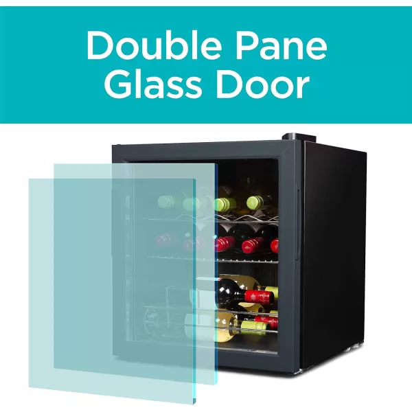 BLACK+DECKER 26 Bottle Wine Fridge with Interior Light and Mechanical Temperature Control, Compressor Cooling Wine Cooler Refrigerator with 4 Wine Racks and 1 Flat Shelf,Fridge with Bottom Compartment