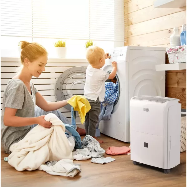 BLACK+DECKER 4500 Sq. Ft. Dehumidifier with Drain Pump for Extra Large Spaces and Basements, Energy Star Certified, BDT50PWTB