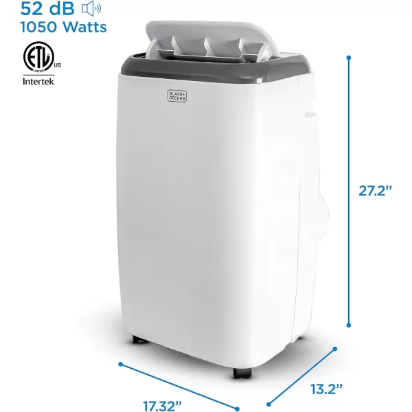BLACK+DECKER 8,000 BTU Portable Air Conditioner with Remote Control, White