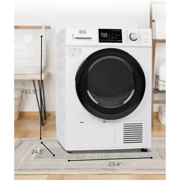 BLACK+DECKER BCED37 Compact Dryer for Standard Wall Outlet, Small, 4 Modes, Load Volume 13.2 lbs., White