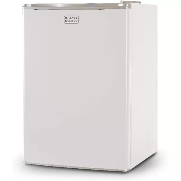 BLACK+DECKER BCRK25W Compact Refrigerator Energy Star Single Door Mini Fridge with Freezer, 2.5 Cubic Ft., White