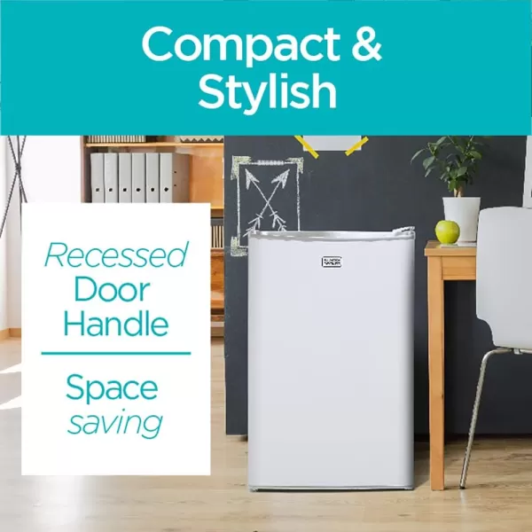 BLACK+DECKER BCRK25W Compact Refrigerator Energy Star Single Door Mini Fridge with Freezer, 2.5 Cubic Ft., White