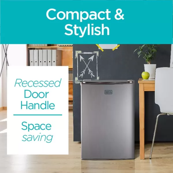 BLACK+DECKER BCRK25W Compact Refrigerator Energy Star Single Door Mini Fridge with Freezer, 2.5 Cubic Ft., White