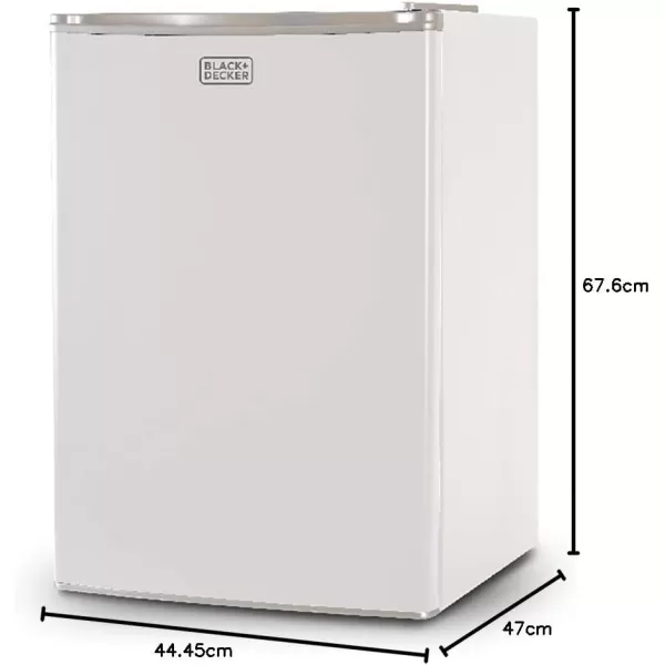 BLACK+DECKER BCRK25W Compact Refrigerator Energy Star Single Door Mini Fridge with Freezer, 2.5 Cubic Ft., White
